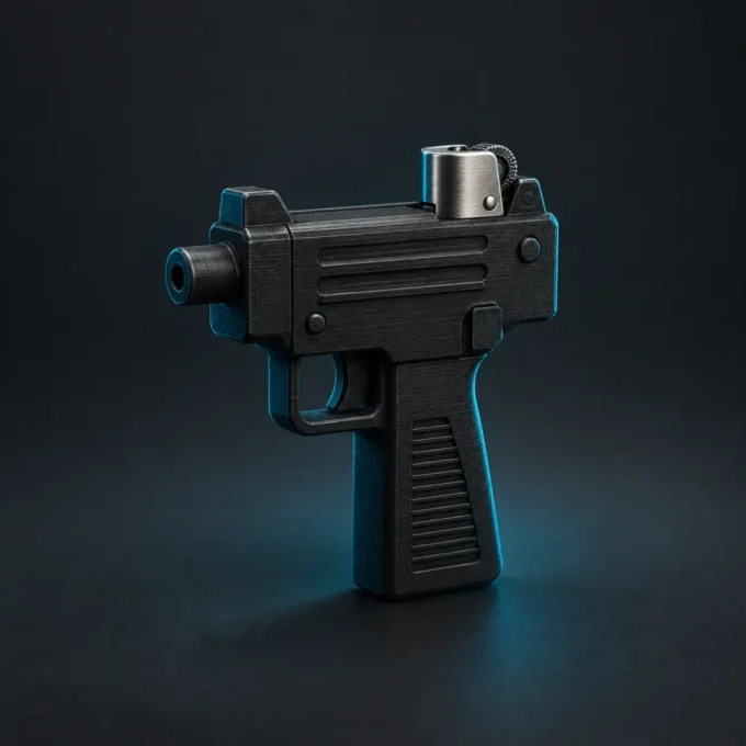 Concept preview of Uzi Lighter Accessory, not a product photograph